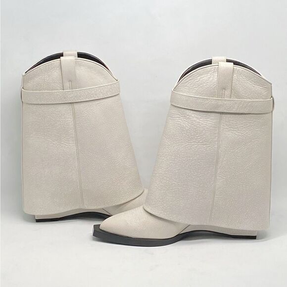 Givenchy Shark Lock Cowboy Ankle Boots In Aged Leather size 39 - Picture 11 of 15